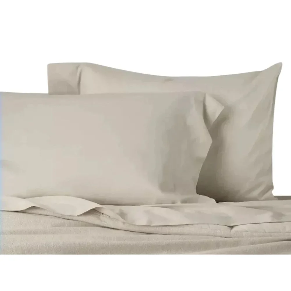 Supima Sateen Pillowcase Set Natural 500 Thread Count, King Size, NWT